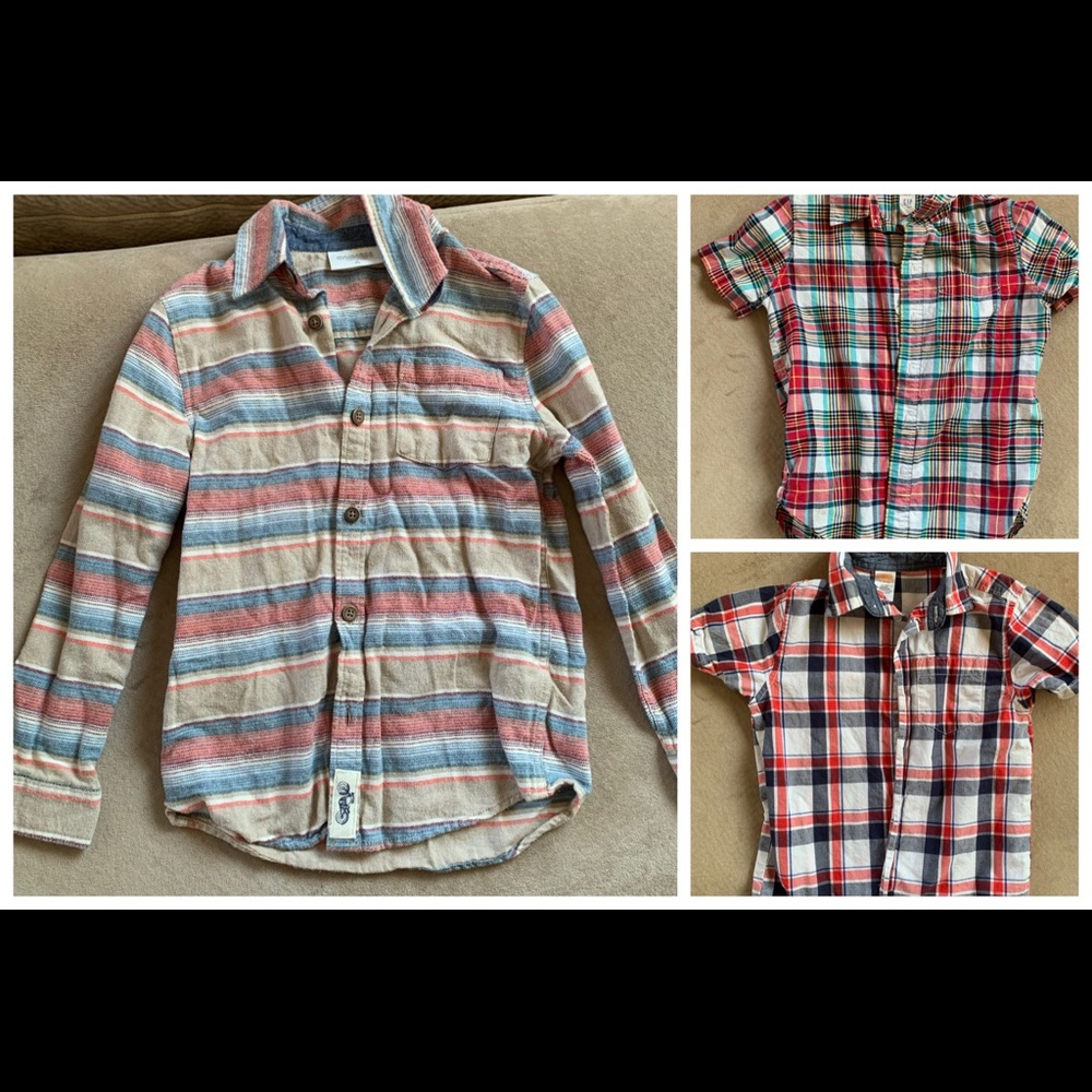 3 boys dress shirts Gymboree/gap size small